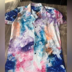 Fashion Nova Multicolor Abstract Men's Shirt